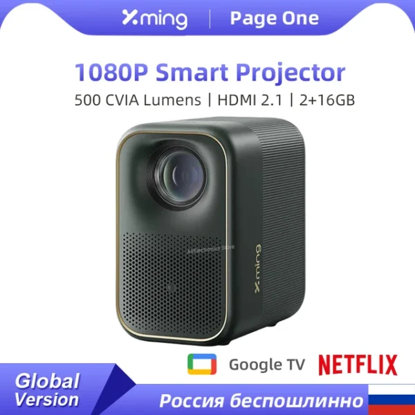 Formovie Xming Page One 1080P Mini Projector With Google TV Netflix